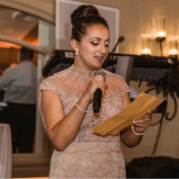 Terani Couture High Neck Feathered Mermaid wedding or guest gown black tie - Picture 8 of 9